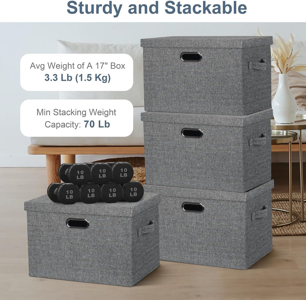 Storage Bins with Lids Fabric Closet Organizers Cubes Office Organization