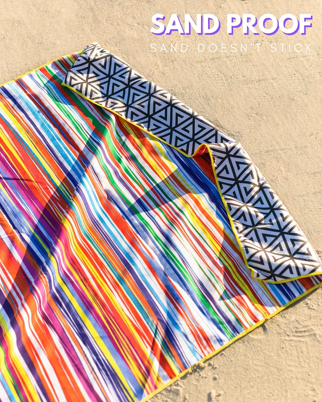 ECCOSOPHY Microfiber Beach Towel - Quick Dry, Sand Free and Oversized 71x35