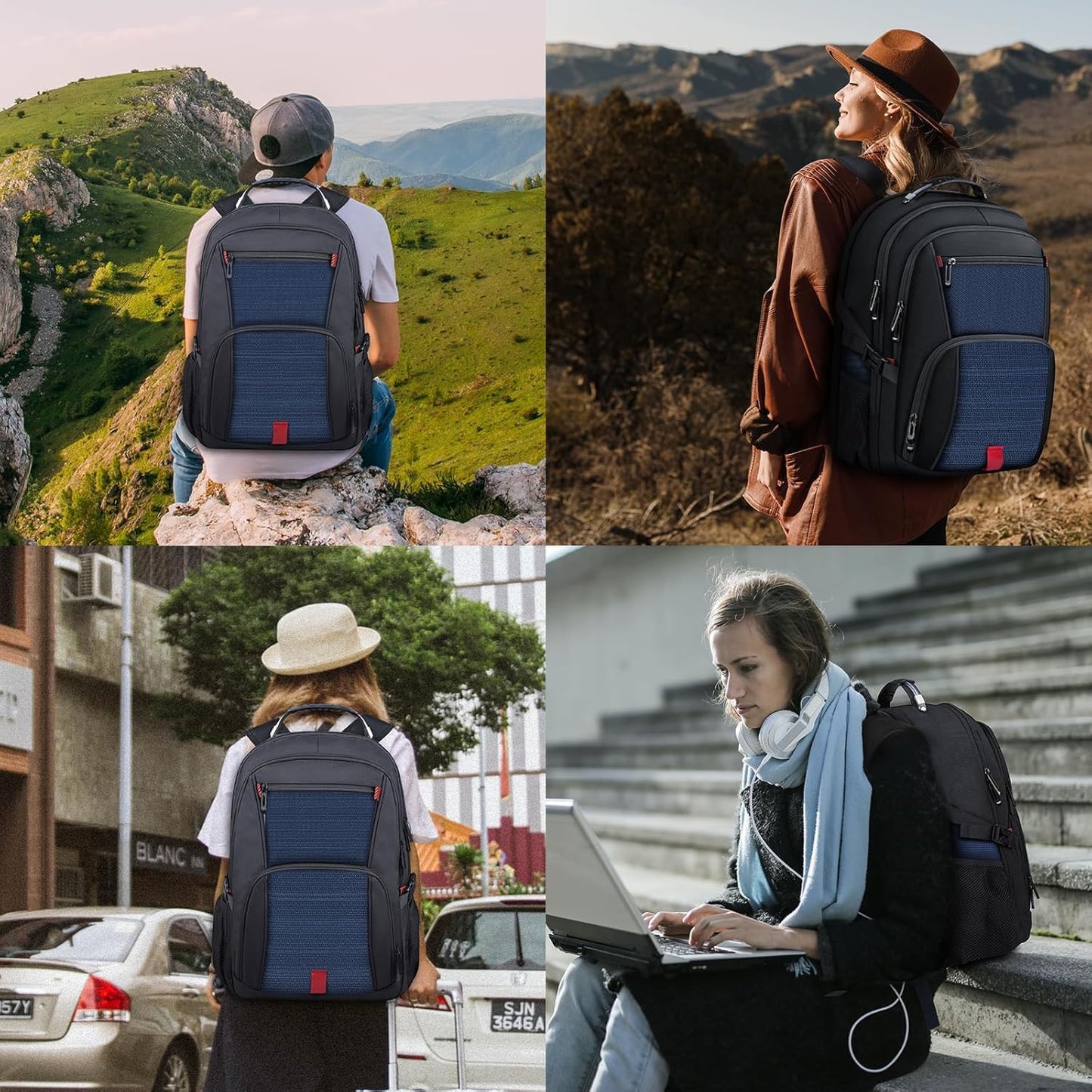 ANTERK Extra Large Backpack, Travel Laptop Backpack, Sturdy TSA Water Resistant 17.3 Inch Backpacks, Anti Theft Business Computer Backpacks Gifts for Men Women, Blue