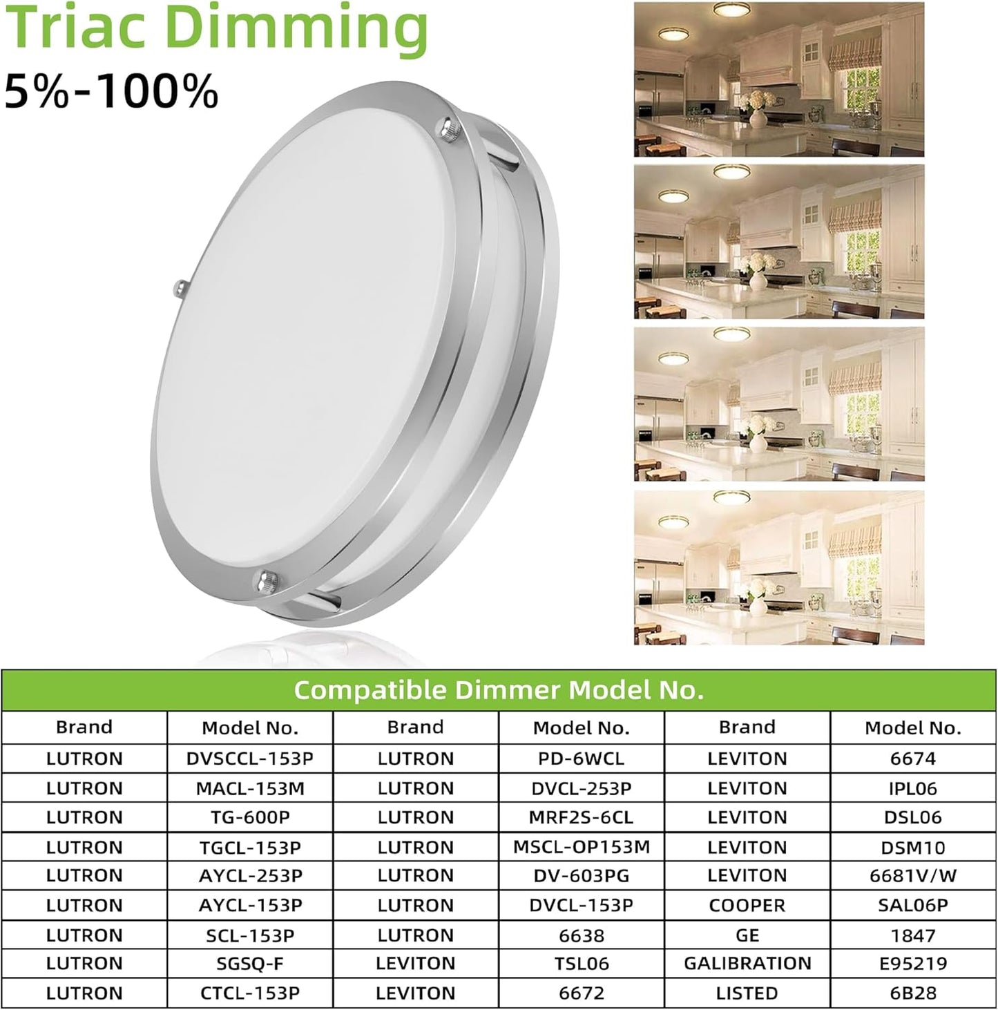 13 inch Flush Mount LED Ceiling Light Fixture, 2700K/3000K/3500K/4000K/5000K Adjustable Ceiling Lights, Brushed Nickel Saturn Dimmable Lighting for Hallway Bathroom Kitchen or Stairwell, ETL Listed