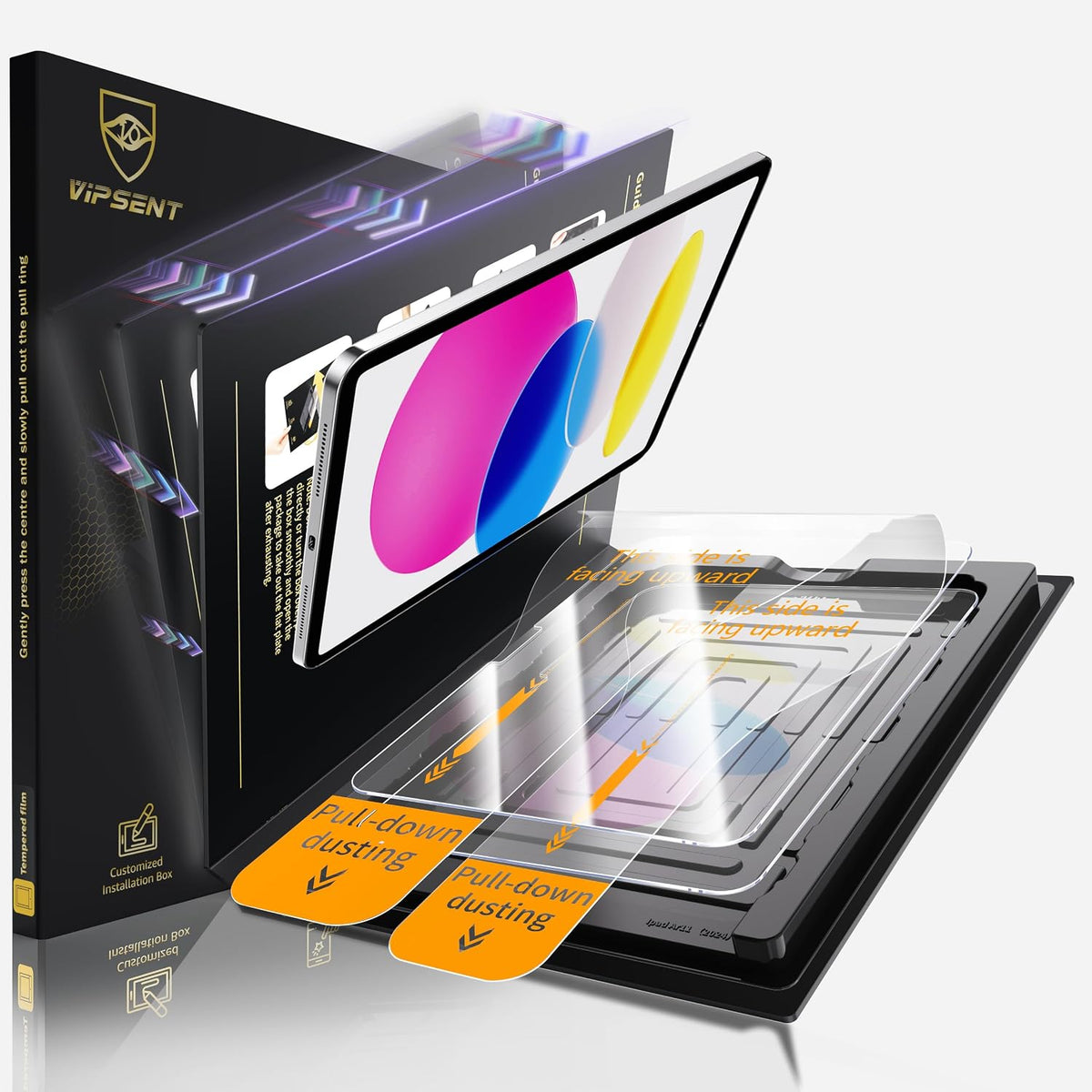 2-Pack Glass Screen Protector for iPad 11th A16 11-in. /10th Generation 10.9-in. (2025/2022) Military Shatterproof, 9H+ Hardness, Auto-Alignment Frame, Anti-Fingerprint, HD Clear, Scratch Resistant