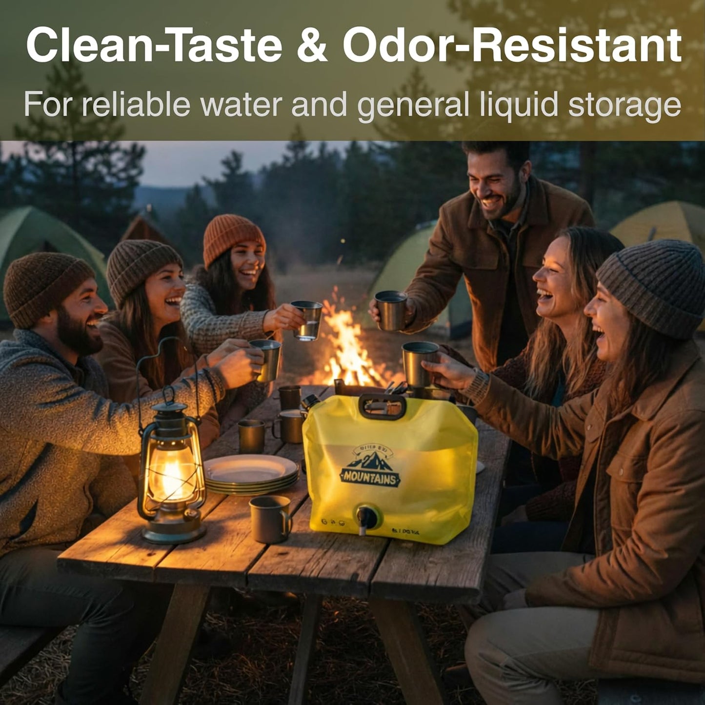 Camping Water Container 2 Gallon Collapsible Water Jug with Spout - Reusable Plastic Flasks, Foldable Empty Gallon Jug for Water Storage, Water Bag for Outdoor Hiking Emergency Prep (2 Pack)