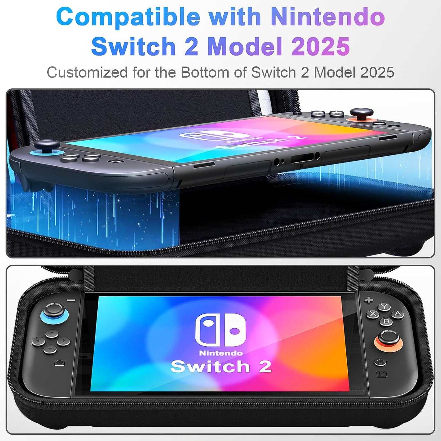 daydayup Switch Carrying Case Compatible with Nintendo Switch 2, with 24 Games Cartridges Protective Hard Shell Travel Carrying Pouch for Console & Accessories Playstation Vita Case