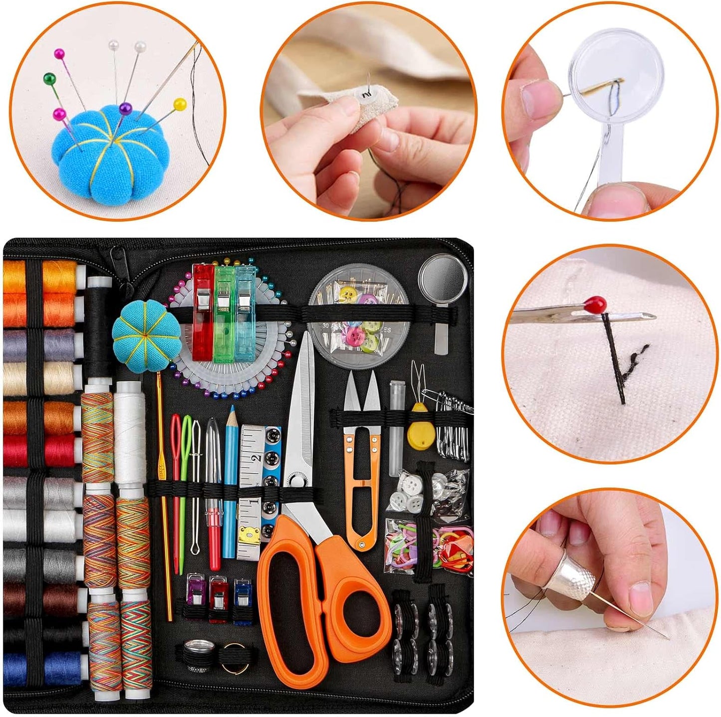 Sewing Kit for Adults,Maxfanay Needle and Thread Kit for Sewing,Professional Sewing Supplies Accessories with Tailor Scissors,43XL Thread,30 Needles,Yarn Snips and More for Travel Home Beginners