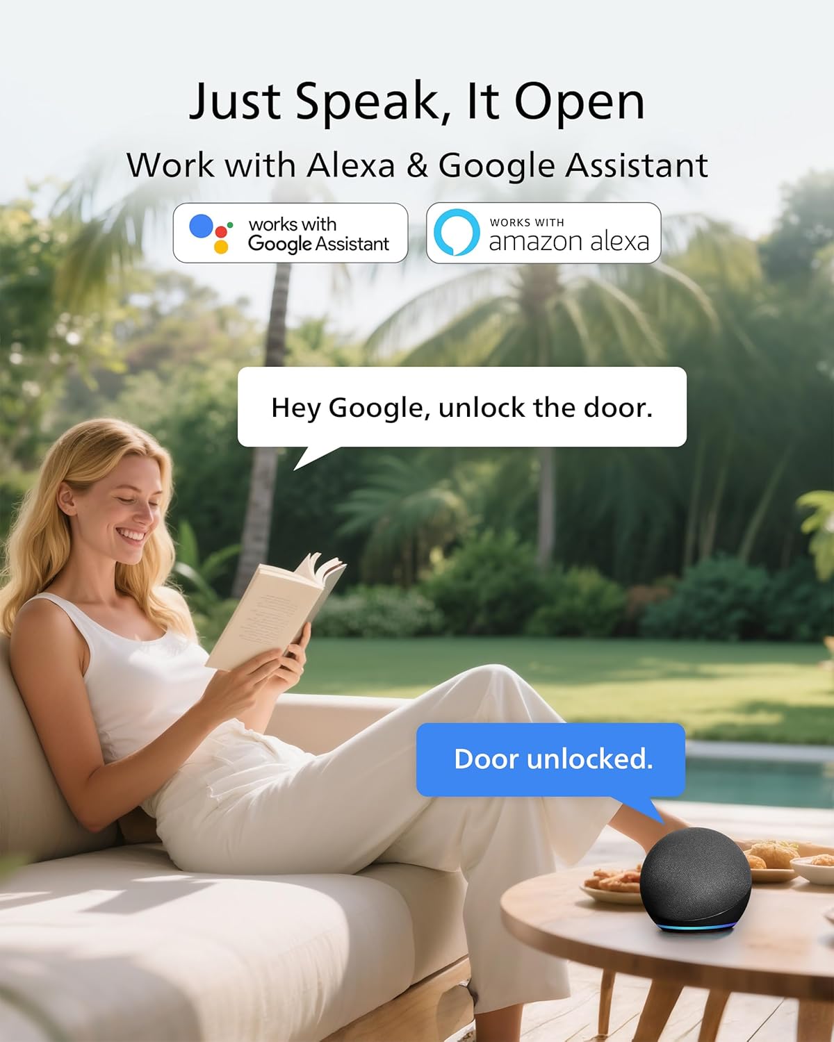 Philips WiFi Keypad Door Lock with Handle, Built-in WiFi, APP Remote Control, Voice & Fingerprint Unlock, Smart Locks for Front Door with Auto Lock, Digital Front Door Lock Set, Keyless Entry Deadbolt