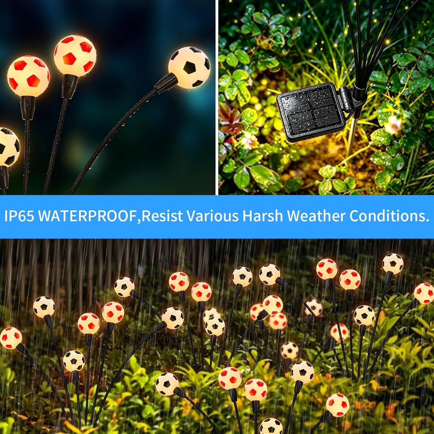 ASMAD Solar Lights Outdoor Waterproof 8 Pack, FIFA World Cup 2026 Outdoor Lights, Soccer Ball Light, World Cup Decorations for Patio Garden Outdoor Decor, Gifts for Women, Gifts for Men