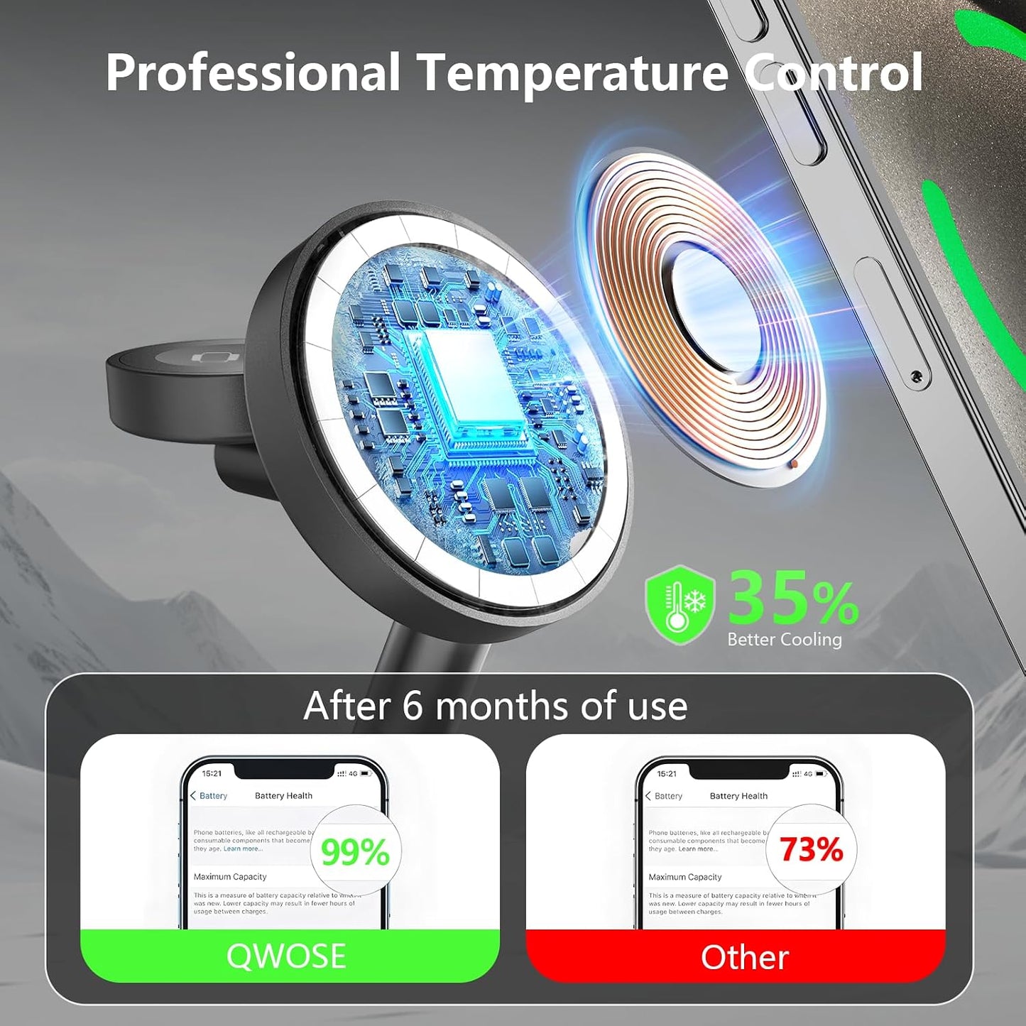 QWOSE 2026 Traveling 3 in 1 Charging Station for Apple iPhone AirPods Watch | with Mag-Safe Wireless Charger Stand for iPhone 17 16 15 14 13 12 Series AirPods iWatch Series - Gifts for Wife & Husband