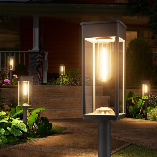 NEWMESSI 8 Pack Bright Solar Pathway Lights Outdoor,IP65 Waterproof Auto On/Off Solar Garden Light Path Lights Solar Powered for Outside Yard Path Lawn Walkway Driveway Landscape Lighting Patio Decor