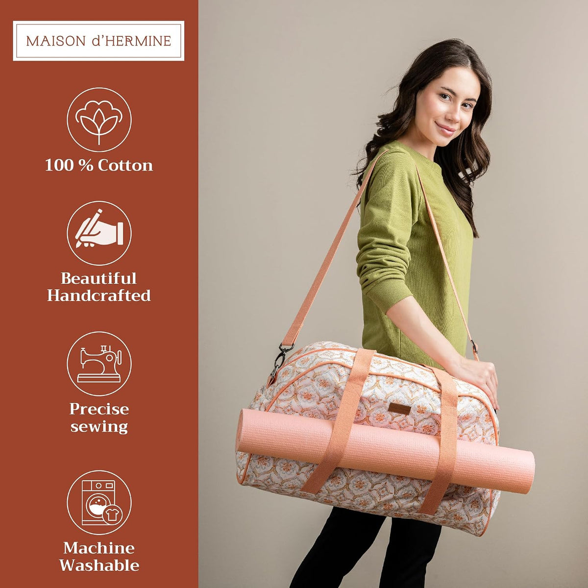 Maison d' Hermine Yoga Mat Duffle Bag Gym Tote Yoga Mat Carry Bag