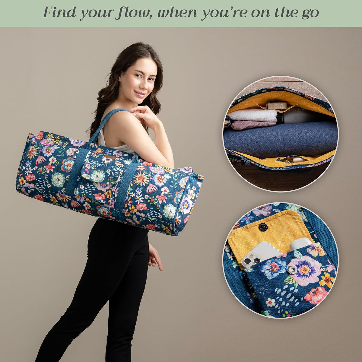 Maison d' Hermine Yoga Mat Duffle Bag Gym Tote Yoga Mat Carry Bag