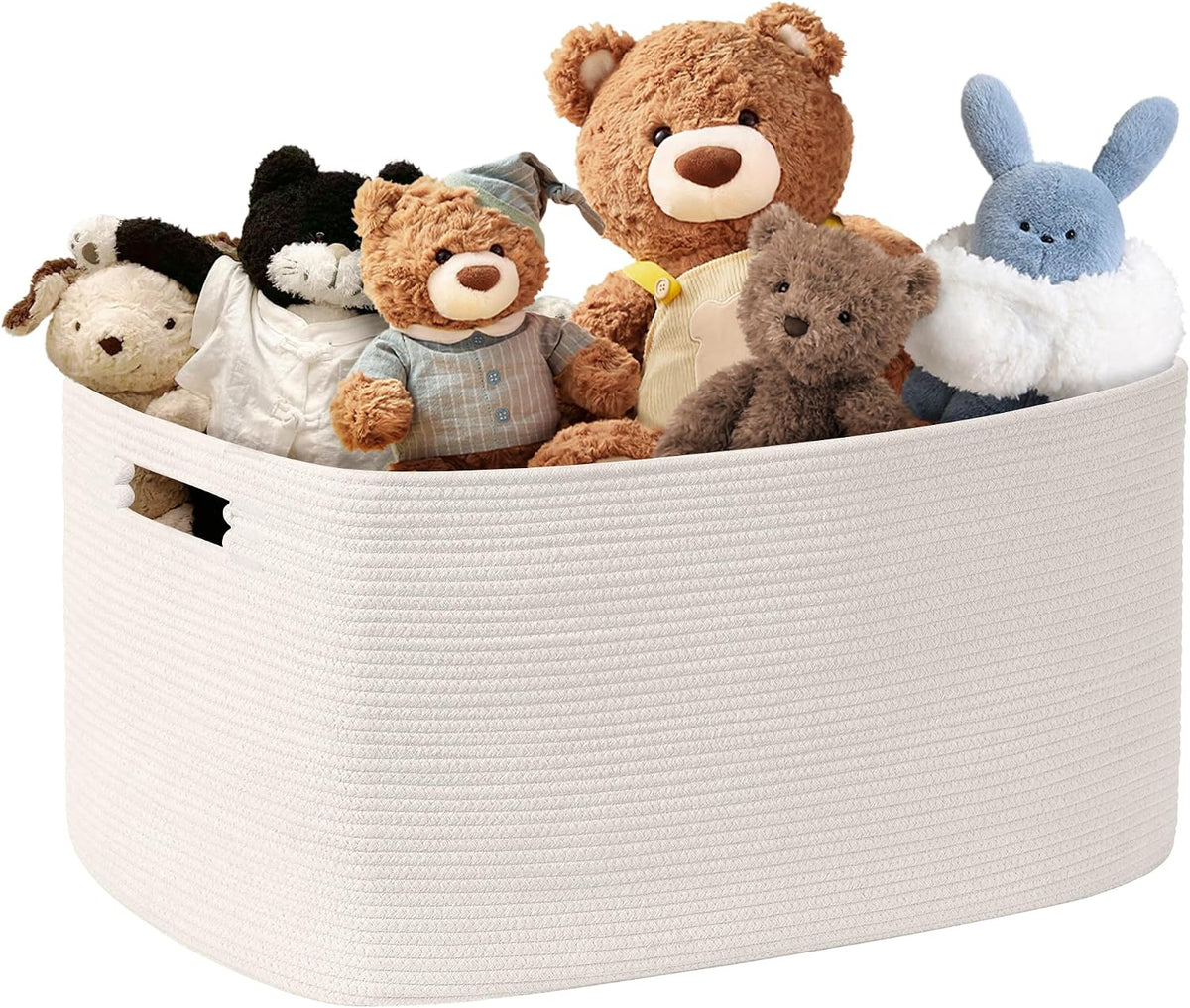 86L Large Woven Laundry Basket Hamper with Leather Handles,Khaki