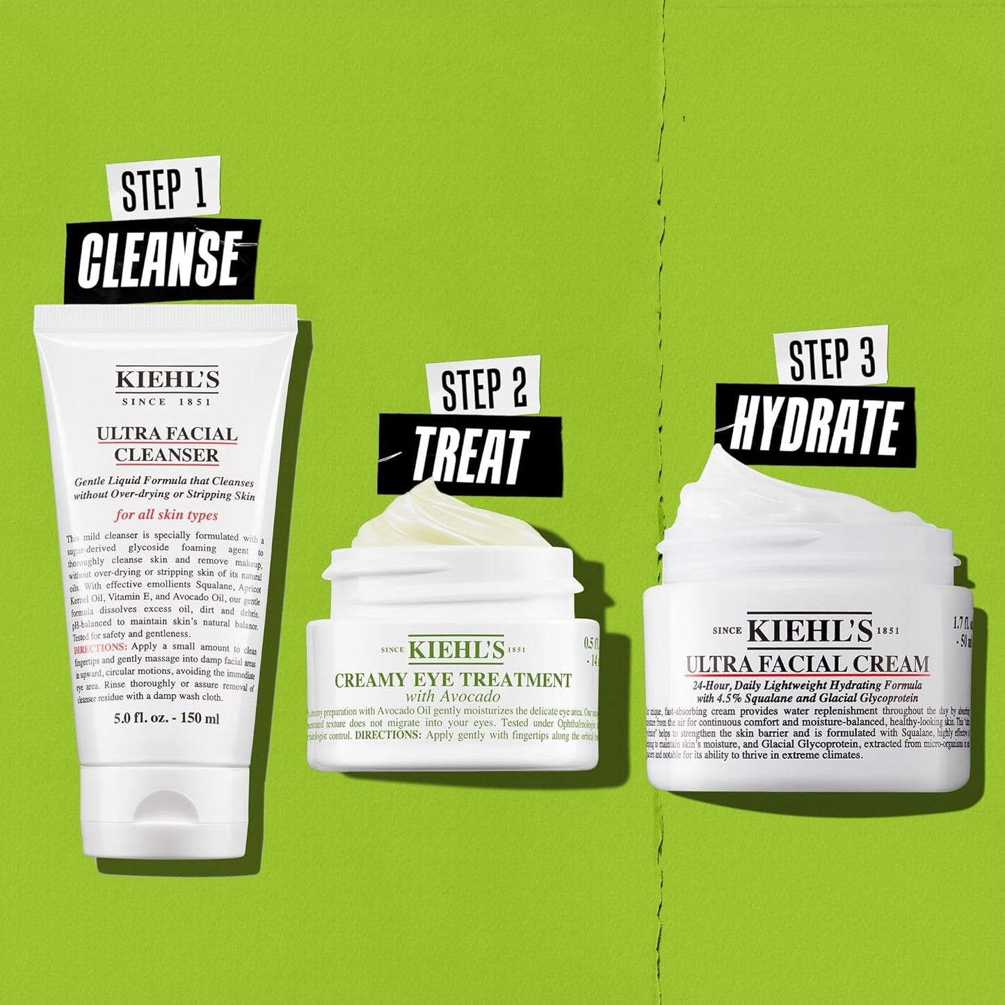 Kiehl's Avocado Eye Treatment, Under Eye Cream for Puffiness and Dark Circles, with Caffeine to Correct Bags, 99% Naturally Derived Non-Toxic Formula