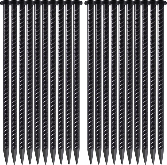 16 Inch Rebar Stakes 20 Pack – 1/2 Inch Dia Galvanized Steel Ground Anchors