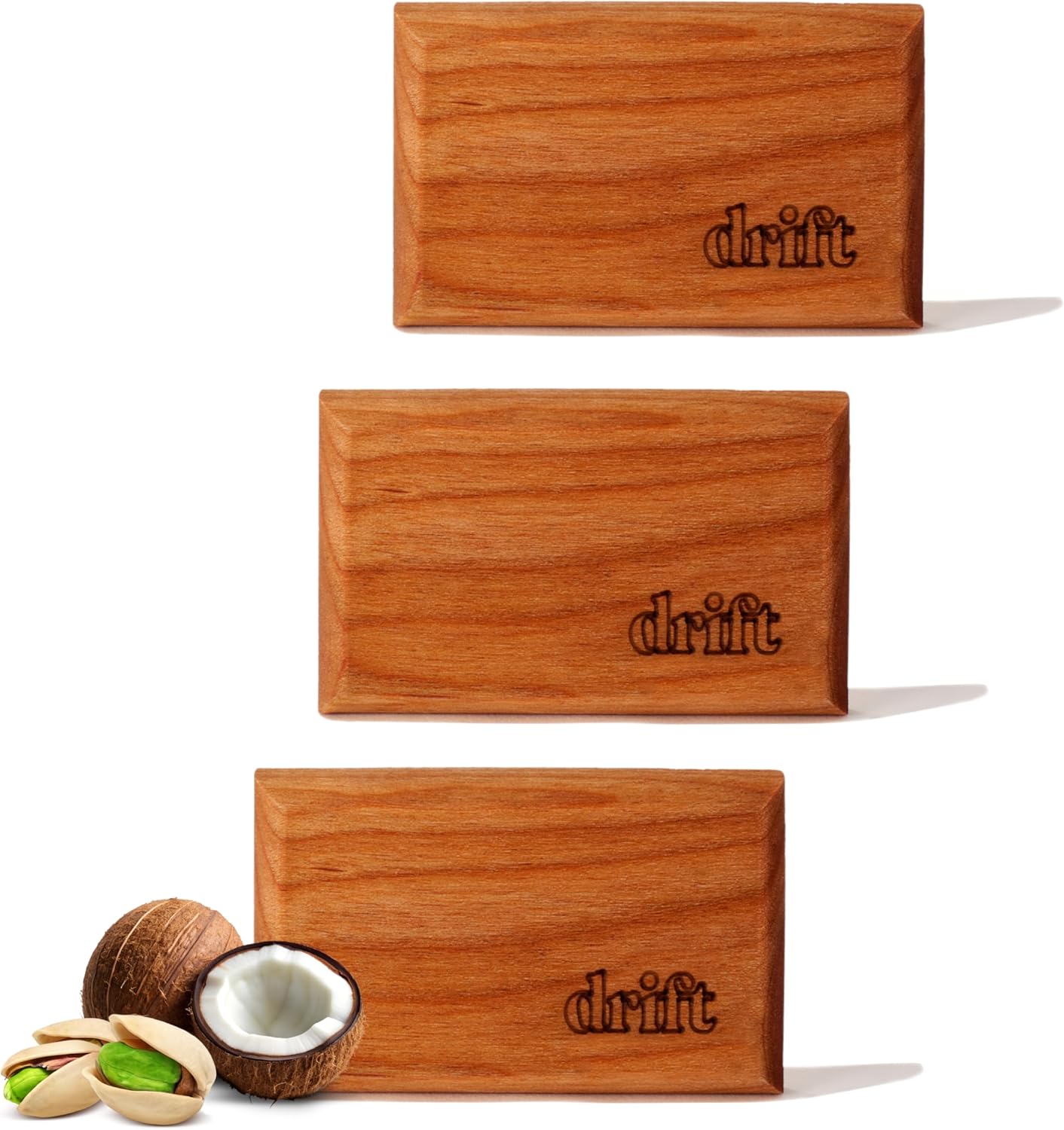 Drift Car Air Freshener - The Original Wood Air Freshener - Car Odor Eliminator - Long Lasting Scent - Metal Clip - Essential Oils - Clean Ingredients - Variety 3 Pack Refill - NO CLIP INCLUDED