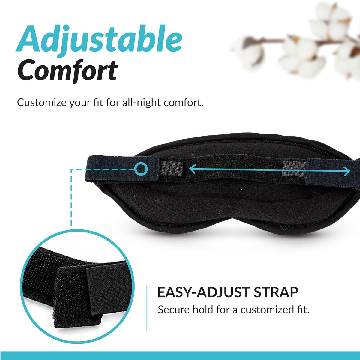 Organic Cotton Sleep Mask | Natural Cotton - Light Blocking Eye Cover USA