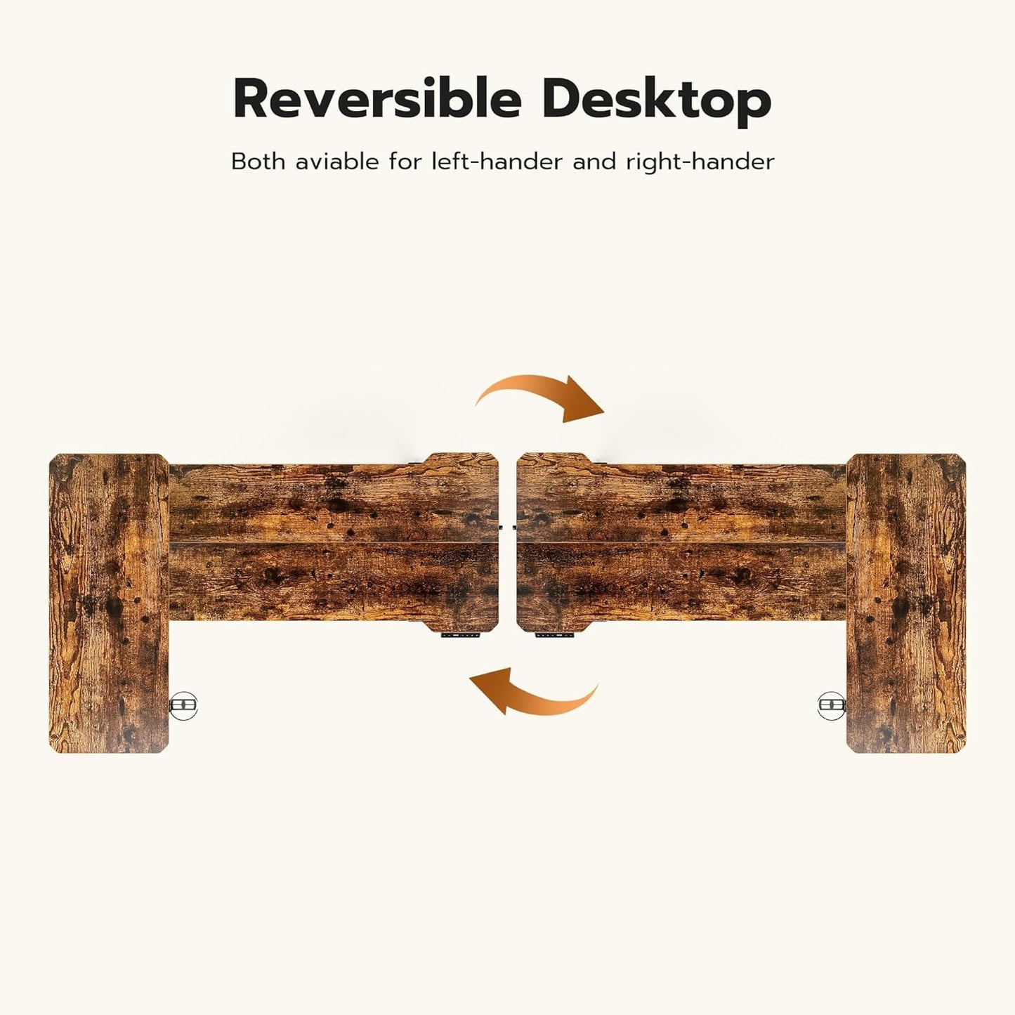 Acrolix L Shaped Electric Standing Desk - 59x40 Inch Reversible Corner Sit Stand Desk with Hook&Cup Holder,Electric Height Adjustable Table,for Home Office Gaming Computer Desk, Rustic Brown