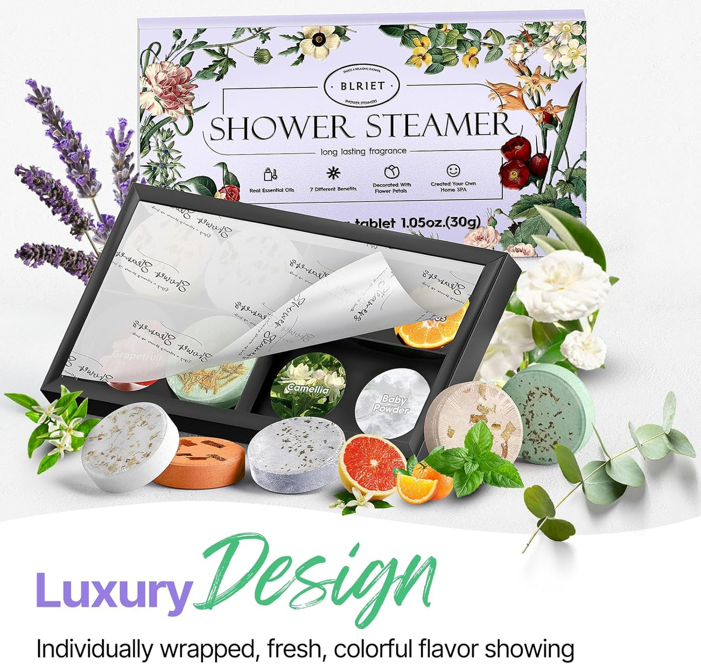 Shower Steamers Aromatherapy Blriet Gifts for Women, Teen Girls, Wife, Her, Mom, Father Days, Daughter, Grandma Basket Stuffers Birthday Gifts Decoration Travel Essentials Self Care Home Spa 8 Pack
