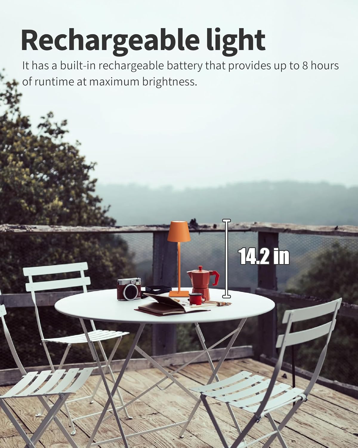 KDG 2 Pack Cordless Table Lamp,Portable LED Desk Lamp, 4000mAh Battery Operated, 3 Color Stepless Dimming Up, for Restaurant/Bedroom/Bars/Outdoor Party/Camping/Coffee Shop Night Light(Orange)