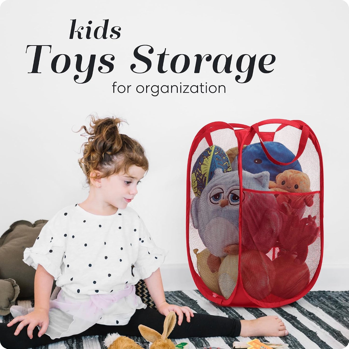 Handy Laundry Mesh Pop-Up Laundry Hamper, Collapsible Basket 2-Pack