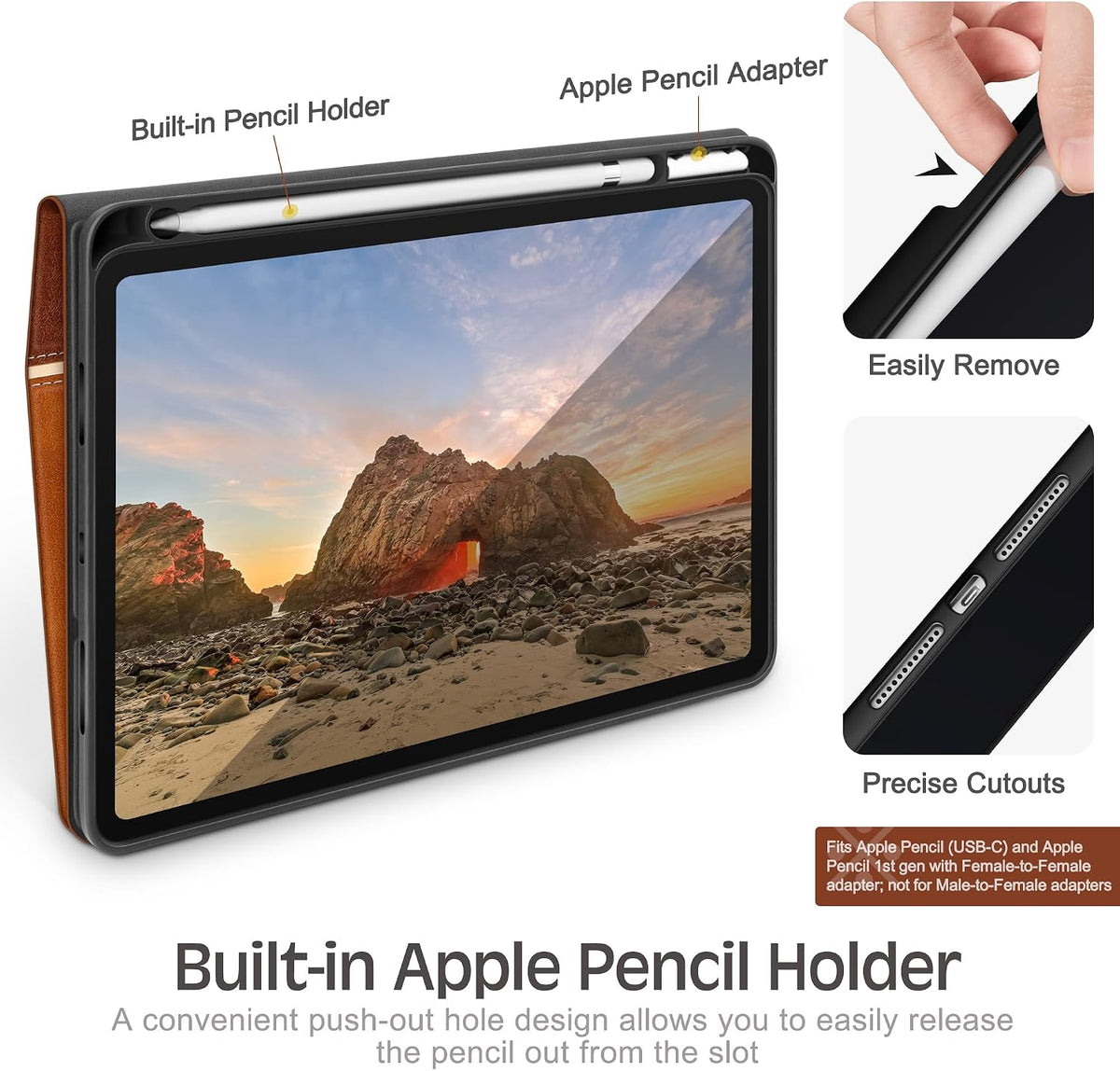 KingBlanc Book-Style Case for iPad (A16) 11th Gen 11", iPad 10th Gen 10.9"