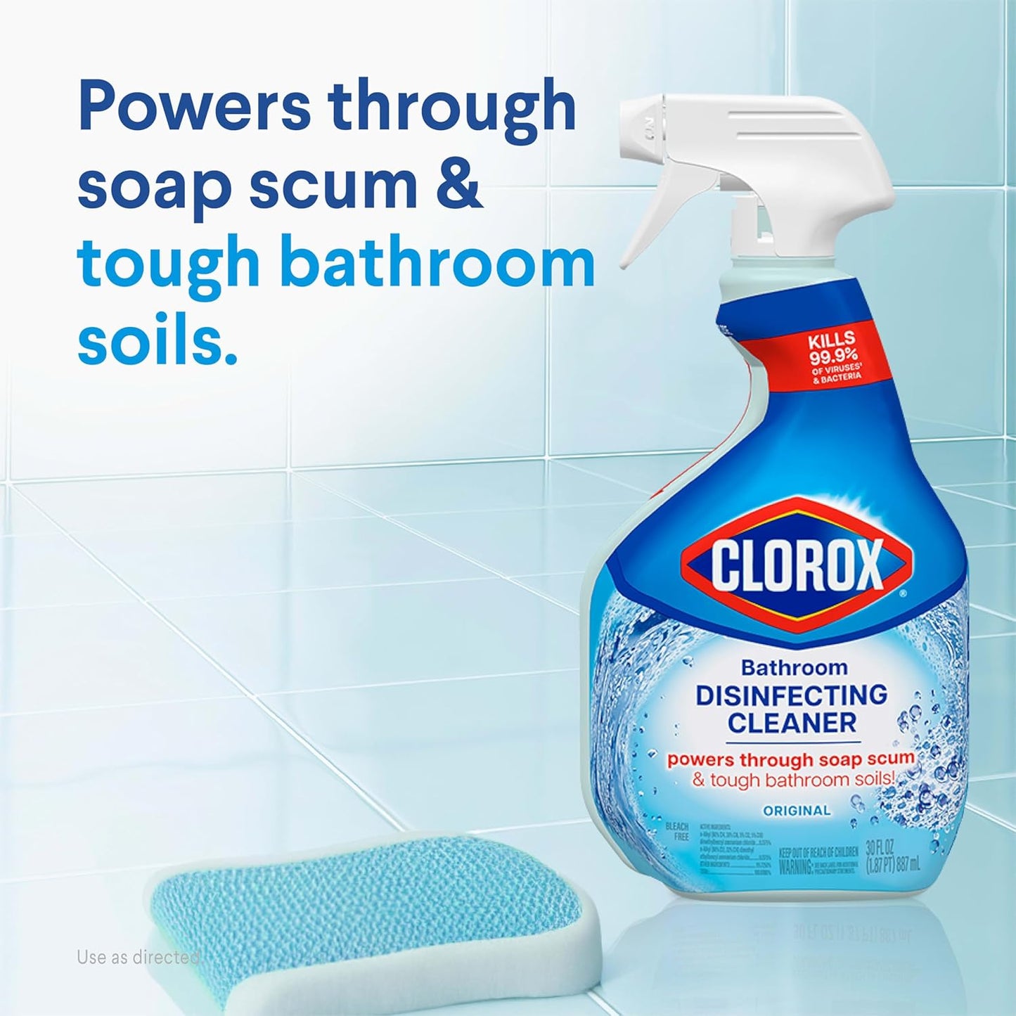 Clorox Disinfecting All-Purpose Cleaner 32 Oz and Bathroom Cleaner, Household Essentials, 30 Oz, Pack of 3