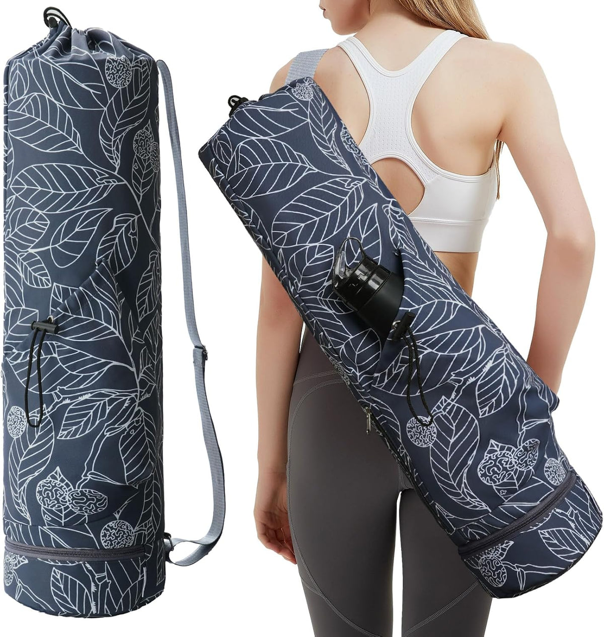 sportsnew Yoga Mat Bag with Water Bottle Pocket & Wet Pocket for Women