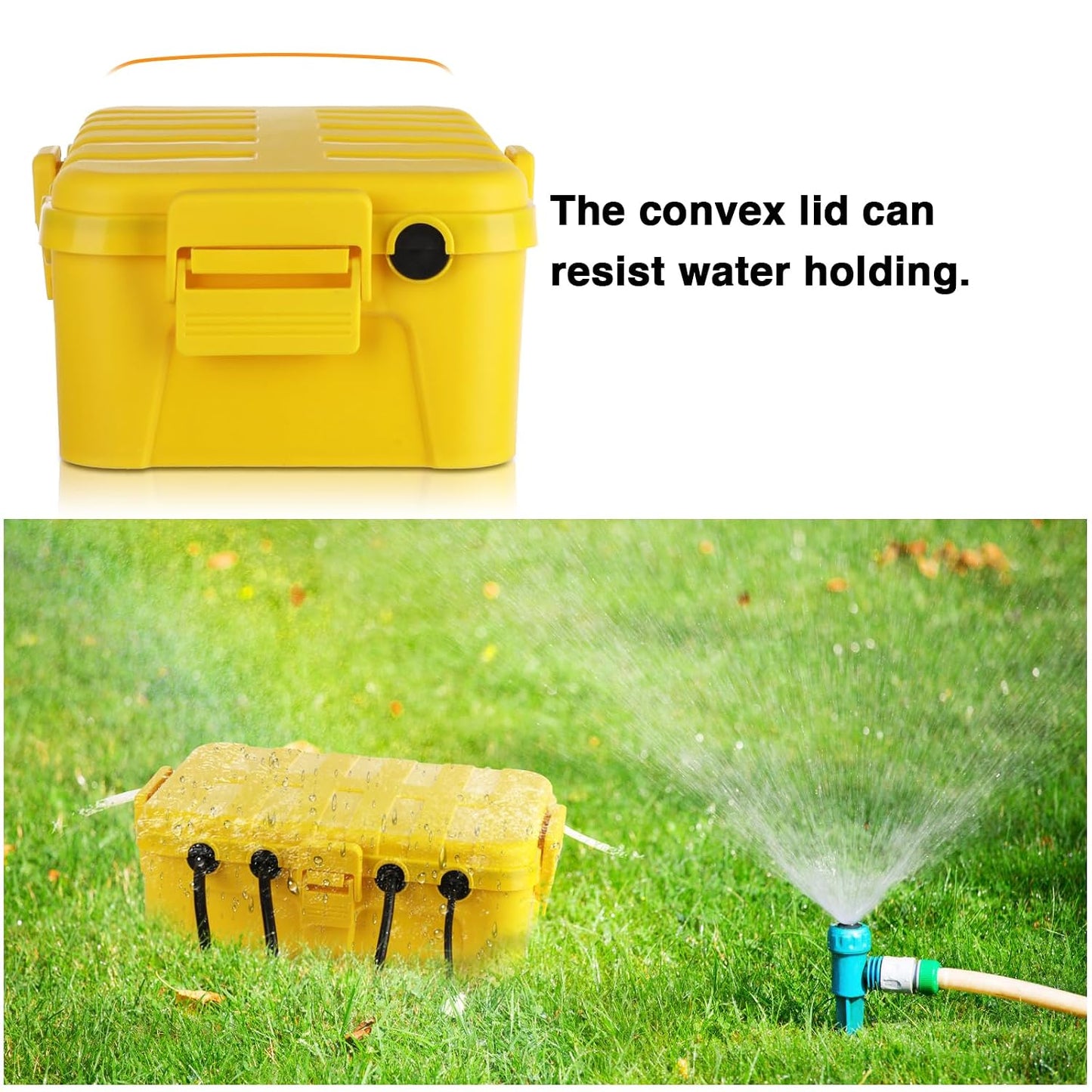 Flemoon Large Outdoor Electrical Box Waterproof, for Outdoor Plug | 12.5x8.5x5inch, IP54 Extension Cord Cover Weatherproof, Protect Outlet, Socket, Power Strip, Holiday Light Decoration, Yellow