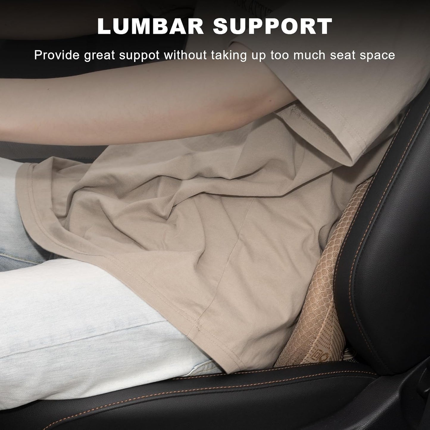 Livtribe Car Seat Cushion - Memory Foam Car Seat Pad - Sciatica & Lower Back Pain Relief - Car Seat Cushions for Driving - Road Trip Essentials for Drivers(Beige)
