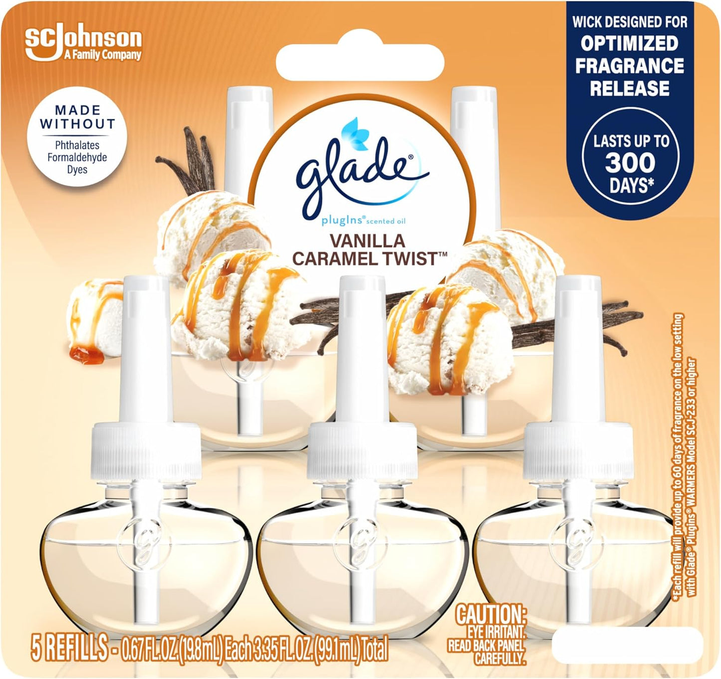Glade PlugIns Refills Air Freshener, Scented and Essential Oils for Home and Bathroom, Clean Linen, 3.35 Fl Oz, 5 Count