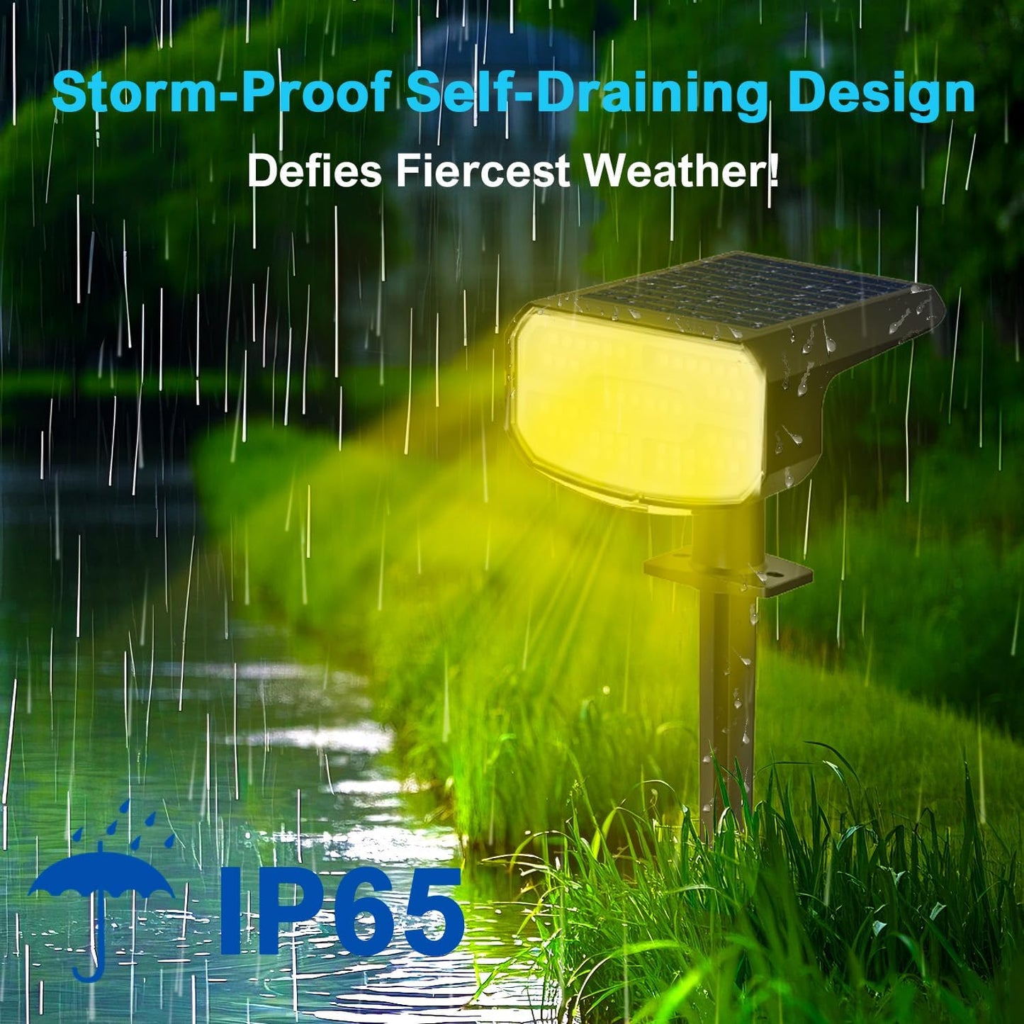 JEJOT Solar Lights Outdoor Waterproof IP65,Auto On/Off, 2700K 2 Lighting Modes, Super Bright LED, Solar Powered Yard Garden Solar Spot Lights for Outside Landscape,4 Pack