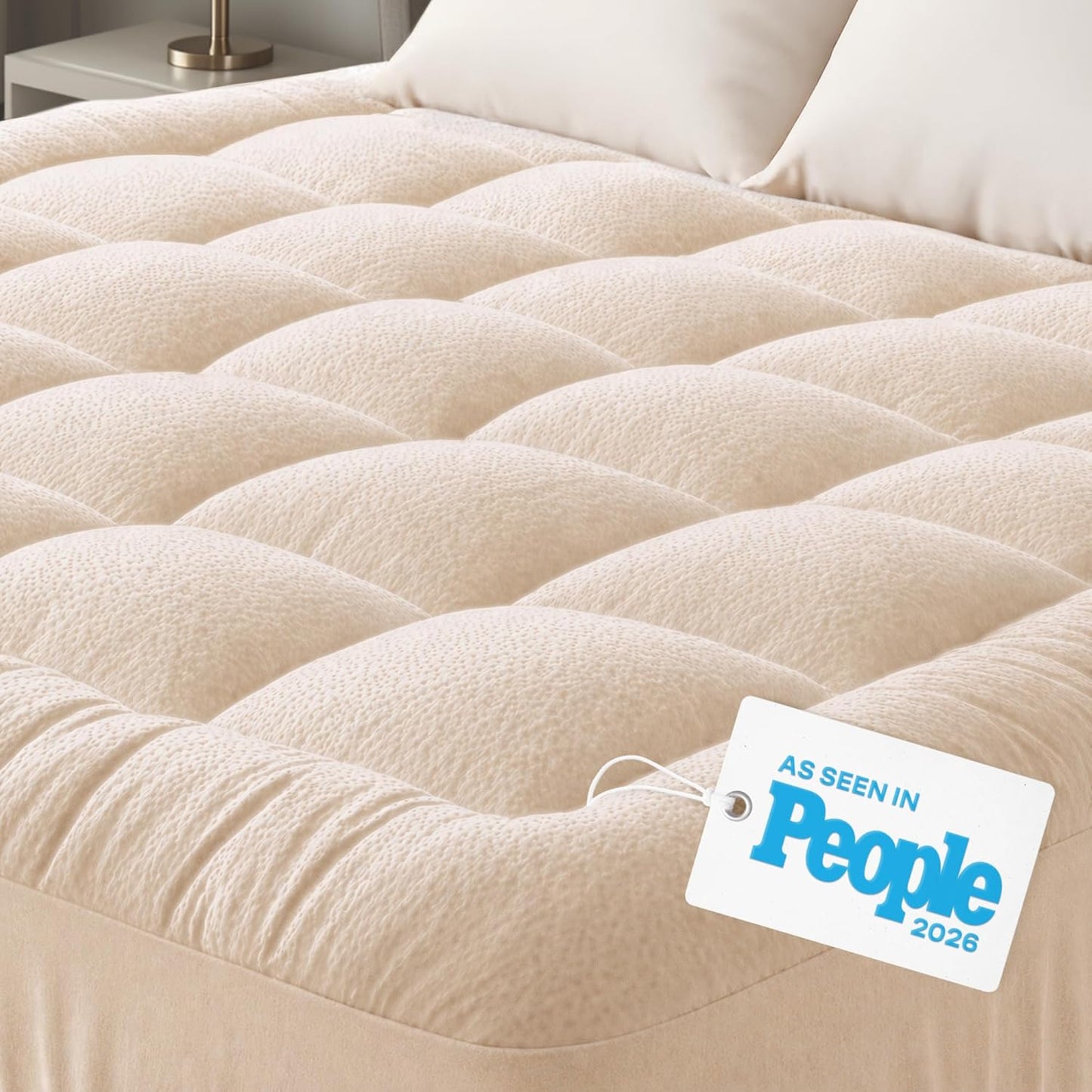 Niagara Sleep Solution Ultra Soft Queen Size Mattress Topper - Rayon Derived from Bamboo Pillow Top Mattress Pad for Back Pain Relief - Naturally Cooling for Hot Sleepers, Green
