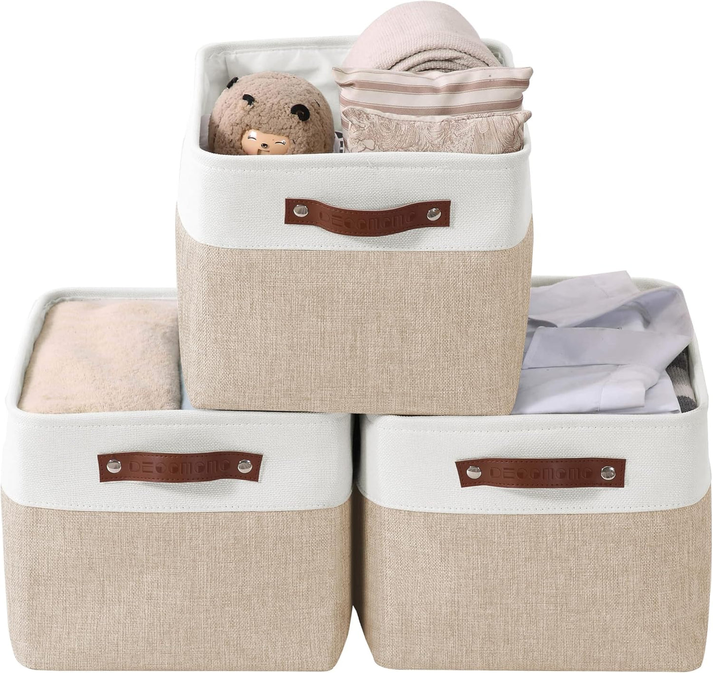 DECOMOMO Storage Bins, Extra Large Fabric Storage Baskets for Shelves 3Pack