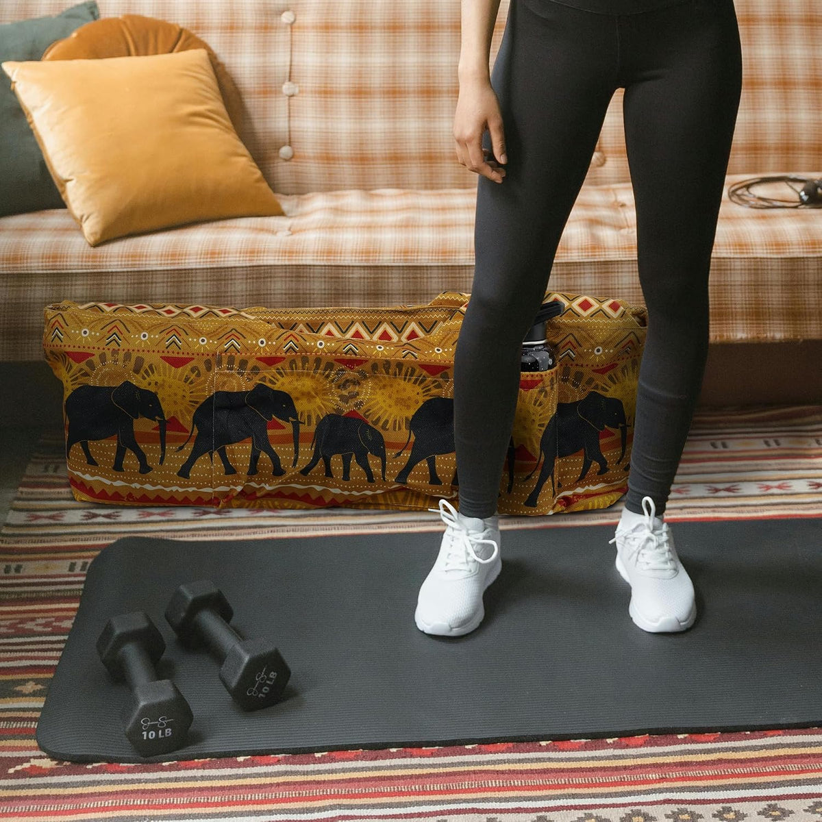 Large Yoga Mat Bag Yoga Bags and Carriers Fits All You Stuff Yoga Tote Bag with Yoga Mat Strap, Elastic Pockets and Zipper Pockets