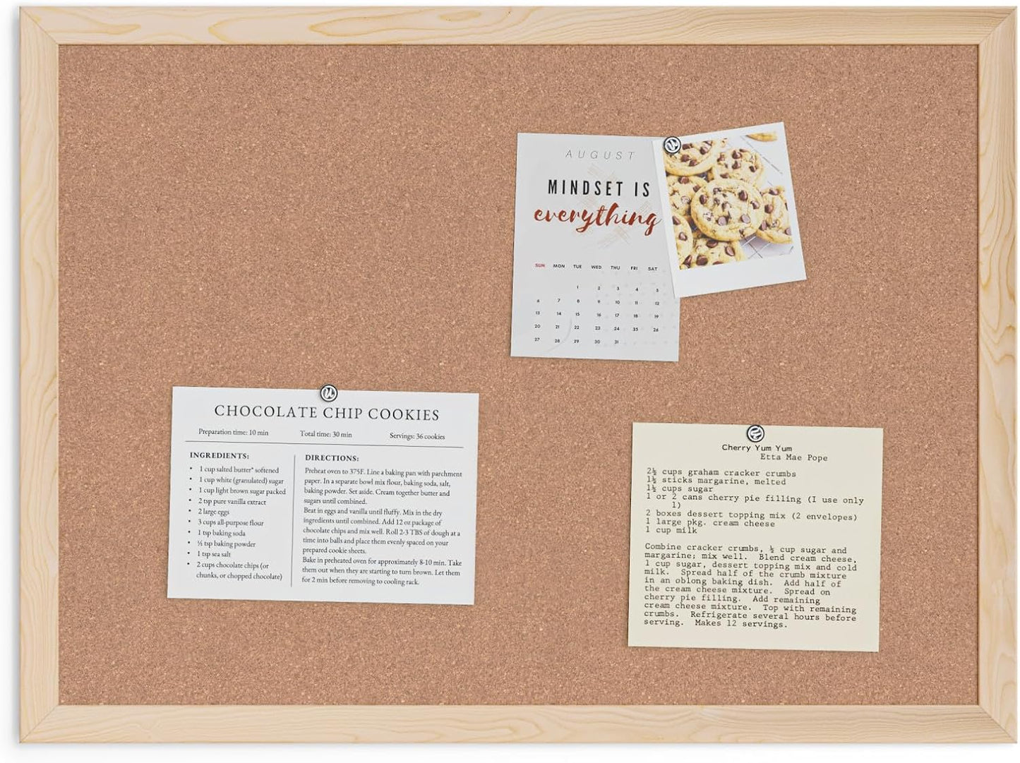 U Brands Cork Bulletin Board, 18" x 24" Inches, Light Birch Wood Frame (265U00-01)
