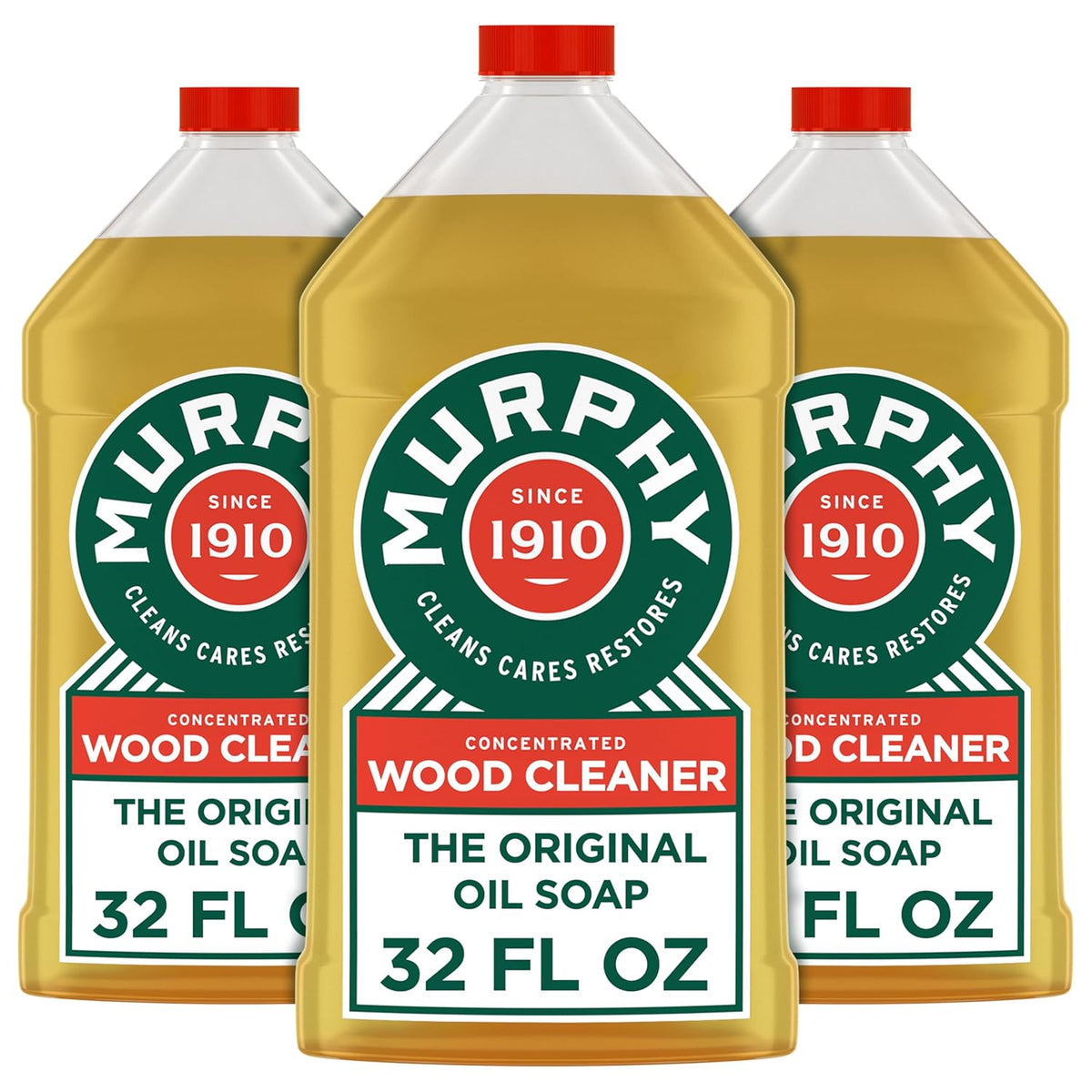 Murphy Oil Soap Concentrated Formula, Wood Cleaner, No-Rinse Floor Cleaner, Citronella Oil Scent, 32 fl oz Bottle (3 Pack)