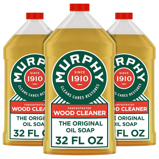 Murphy Oil Soap Concentrated Formula, Wood Cleaner, No-Rinse Floor Cleaner, Citronella Oil Scent, 32 fl oz Bottle (3 Pack)
