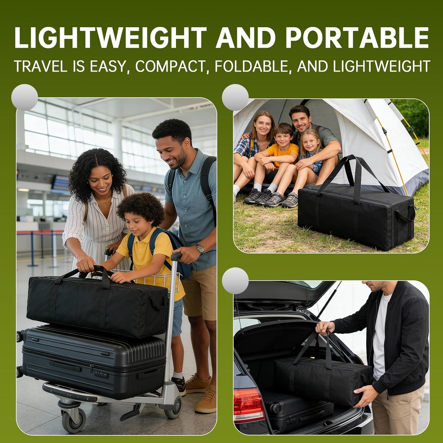 Carrying Bag Compatible with Graco Pack n Play, Replacement Nylon Foldable Travel Carrying Case for Graco Pack n Play, Lightweight & Waterproof Storage Bag for Airplane and Train Travel