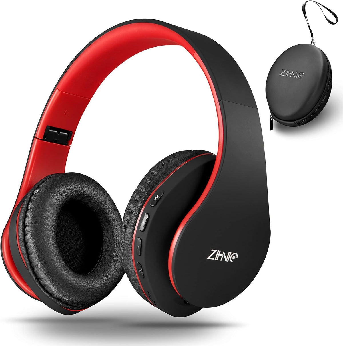 ZIHNIC Bluetooth Headphones Over-Ear, Black/Blue