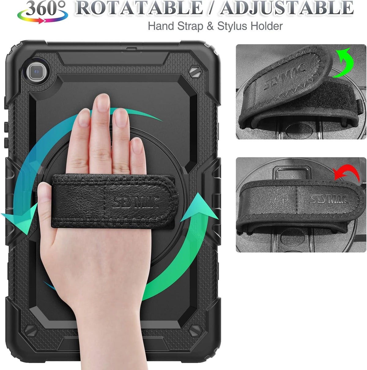 SEYMAC stock Case for Samsung Galaxy Tab S6 Lite (2024-2020) 10.4'' Black