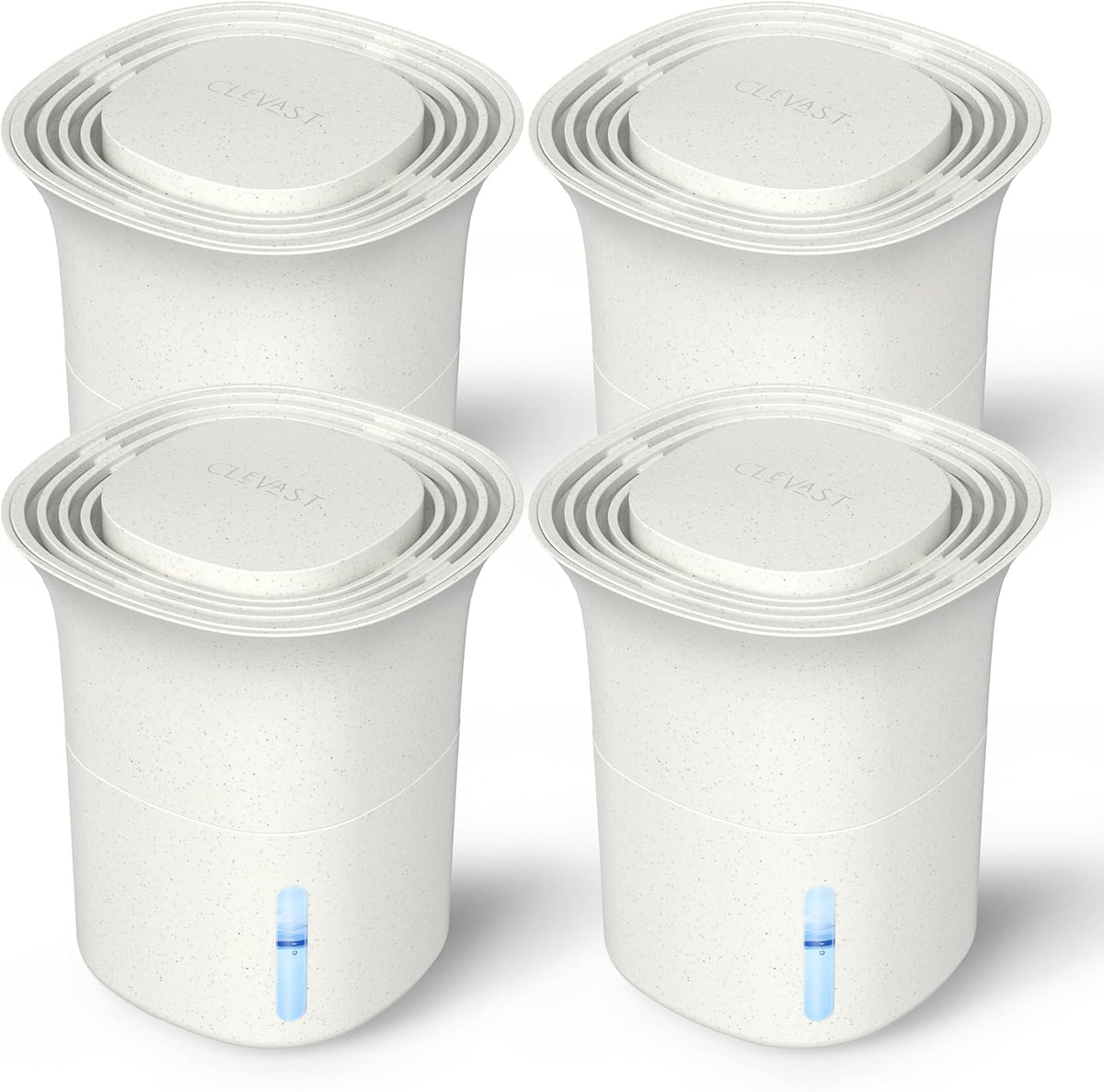 CLEVAST Refillable Moisture Absorber Boxes, 4 Pack 12.5 oz Reusable Dehumidifier for Closet, Bathroom & Wardrobe, Removes Excess Moisture, Odor & Humidity