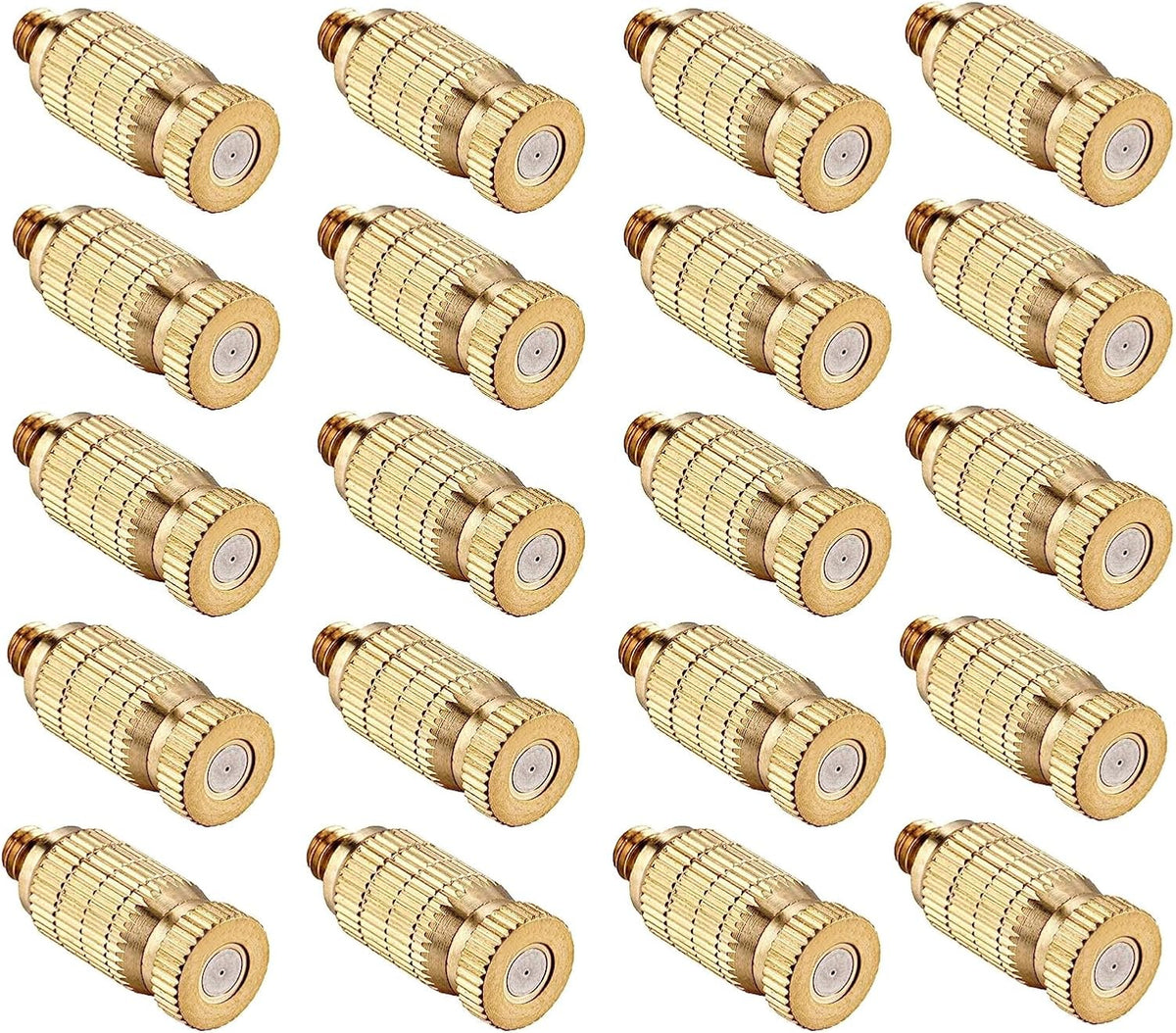 20pcs High Pressure Atomizer Nozzle Brass Misting Nozzles for Outdoor Cooling System, Landscaping, Greenhouse Irrigation, Air Humidification, Anti-Drip Fogging Spray Head(0.012"/0.3mm)