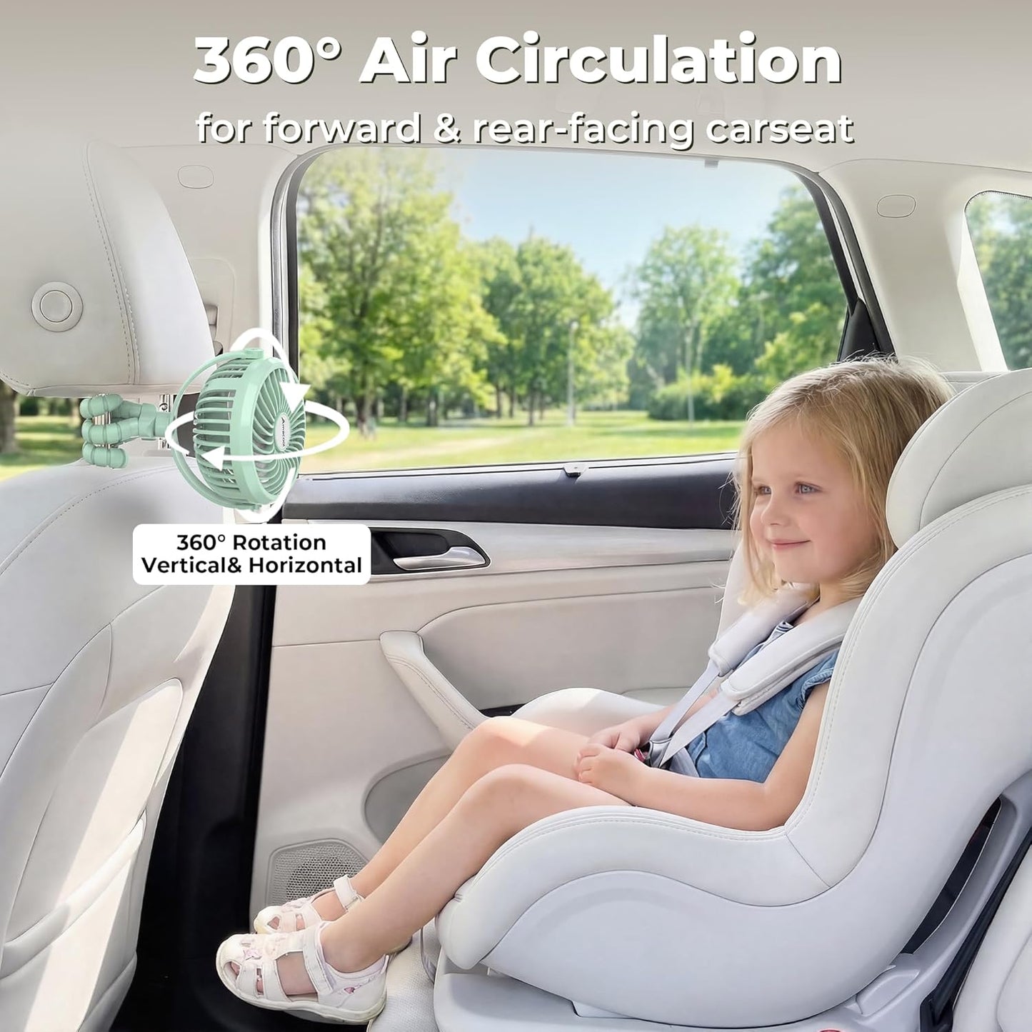 AMACOOL Battery Operated Stroller Fan, Baby Travel Essentials for Beach Disney, Newborn Boy & Girl Showers Gifts Registry Search, Rechargeable Clip On Fan for Car Seat Wagon Crib Bike Treadmill