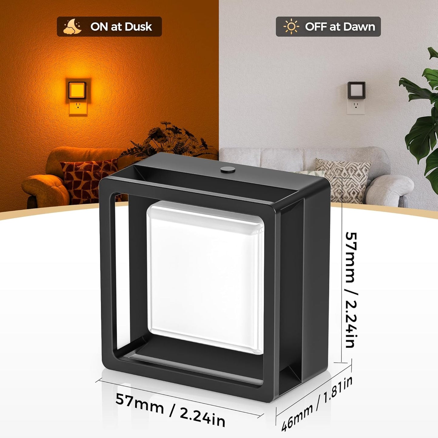 DORESshop LED Night Light, Night Lights Plug Into Wall [2 Pack] with Dusk-to-Dawn Sensor, Dimmable Nightlights, Adjustable Brightness for Bathroom, Hallway, Bedroom,Kids Room,Stairway,3CCT