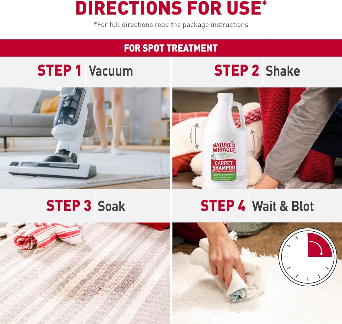 Nature’s Miracle Carpet Shampoo, Bio-Enzymatic Deep-Cleaning Pet Stain And Odor Remover, 64 oz