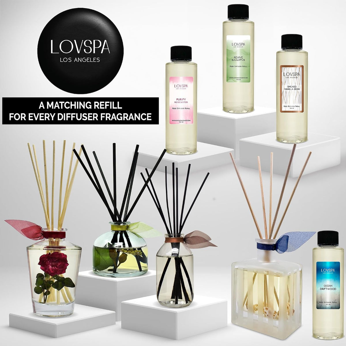 Reed Diffuser Set - English Garden Scented Diffuser with Sticks