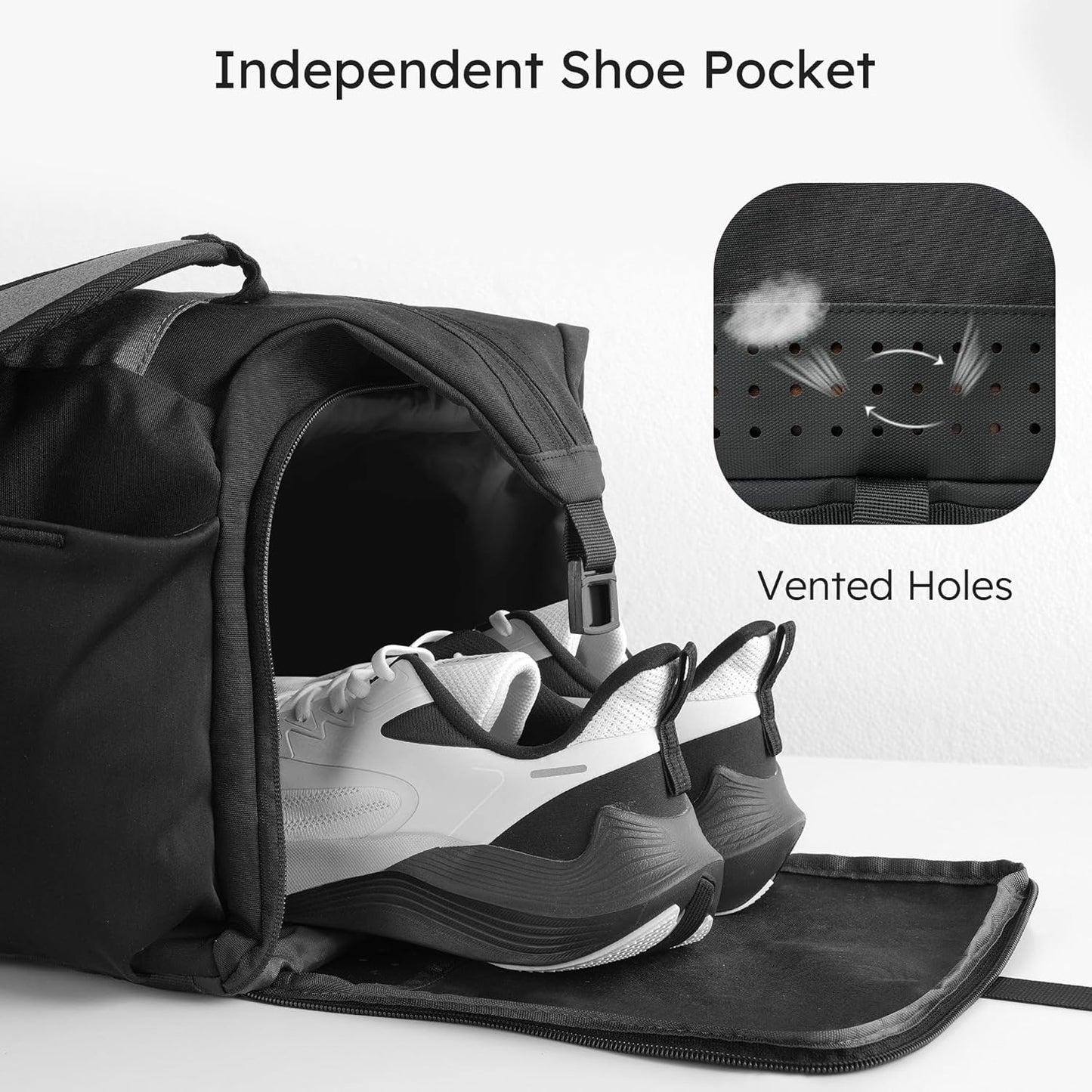 Gym Bag for Men with Shoes Compartment and Wet Pocket Convertible Duffle Bag and Gym Backpack Waterproof Sports Bag with 2 Bottle Holders Weekender Overnight Bag - Black&Grey