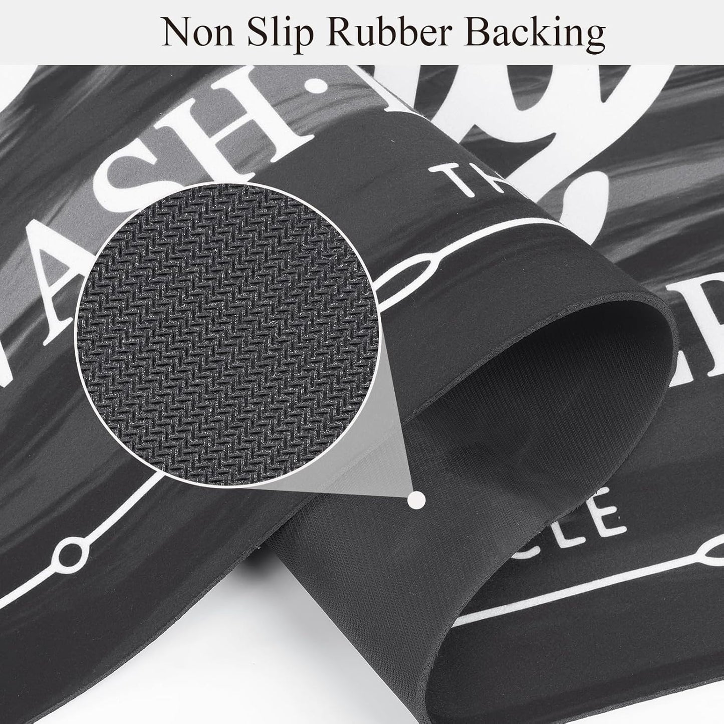 Pauwer Laundry Room Rug Runner 24"x60" Waterproof Rubber Laundry Mat Non Slip Kitchen Mats for Floor Washable Floor Mat Runner Rug for Farmhouse Mudroom Washroom Bathroom Decor