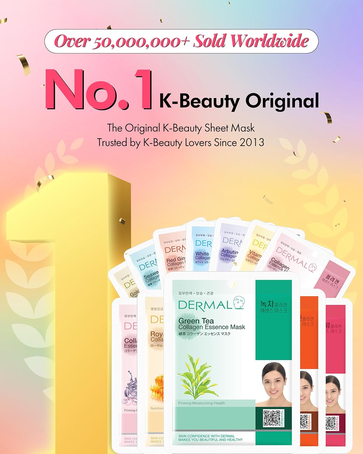 DERMAL 24 Combo Pack Made in Korea Facial Mask – 20+ Years of K-Beauty Experience, Premium Quality Korean Sheet Masks for Daily Skincare Routine