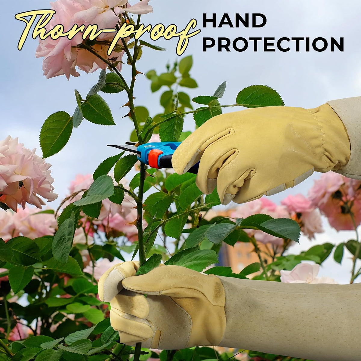 HANDLANDY Rose Pruning Gloves for Men Women, Thorn Proof Gardening Gloves