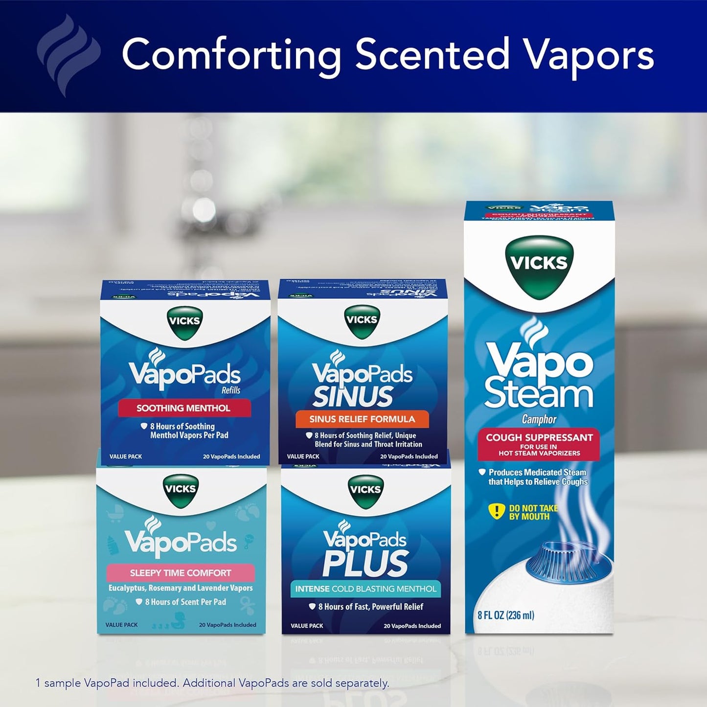 Vicks Warm Steam Vaporizer & Humidifier 1.5 Gallon Tank for Small and Medium Rooms, Night Light, Works with VapoPads and VapoSteam
